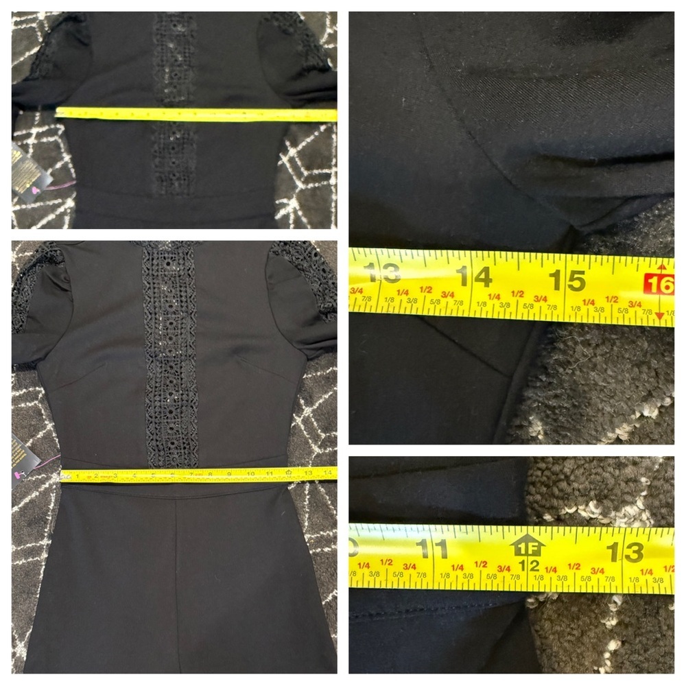 NWT! Bebe RUFFLE BELL SLEEVE ROMPER - Picture 6 of 11